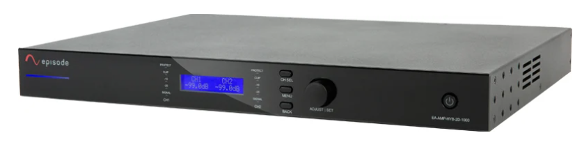 EPISODE 70V/8-OHM IP-ENABLED AMPLIFIER / 500W X 2 CHANNELS EA-AMP-HYB-2D-1000